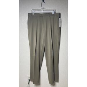 Perry Ellis Portfolio Men's Ribbed Dress Pants Khaki 36x32 NEW
